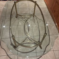 Glass And Gold Beautiful Coffee Table