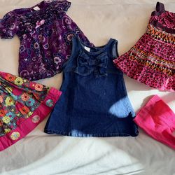 🌸 Girls 18M Bundle – 3 Dresses, Colorful Top & Pink Leggings – Cute Outfits🌸
