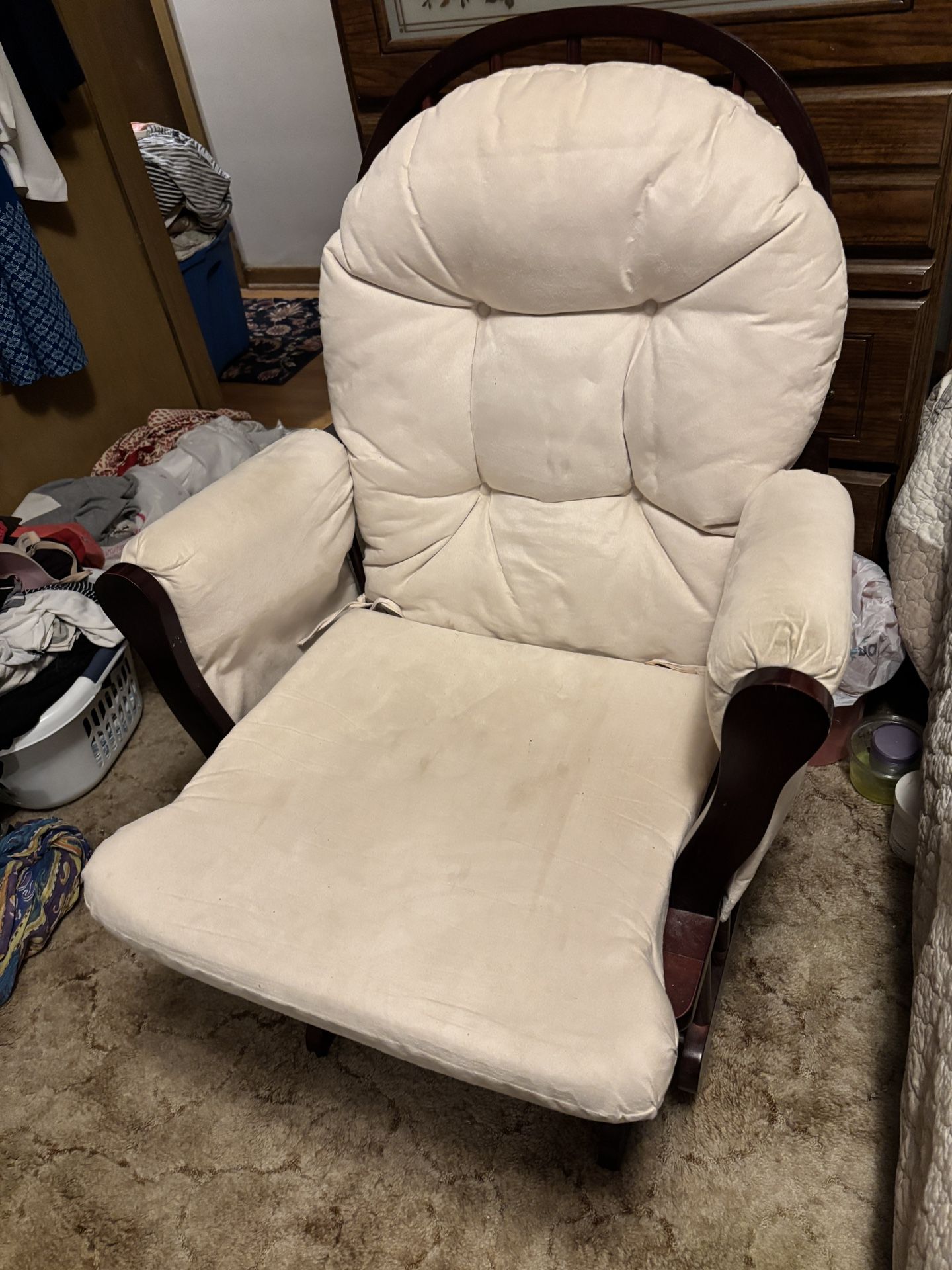 Rocking Chair with Off white Cution.