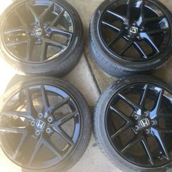 Honda Civic Sport 18” Black Rim And Tires Set 