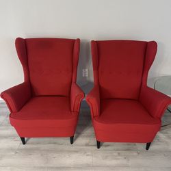 Red High Back Chairs -$70