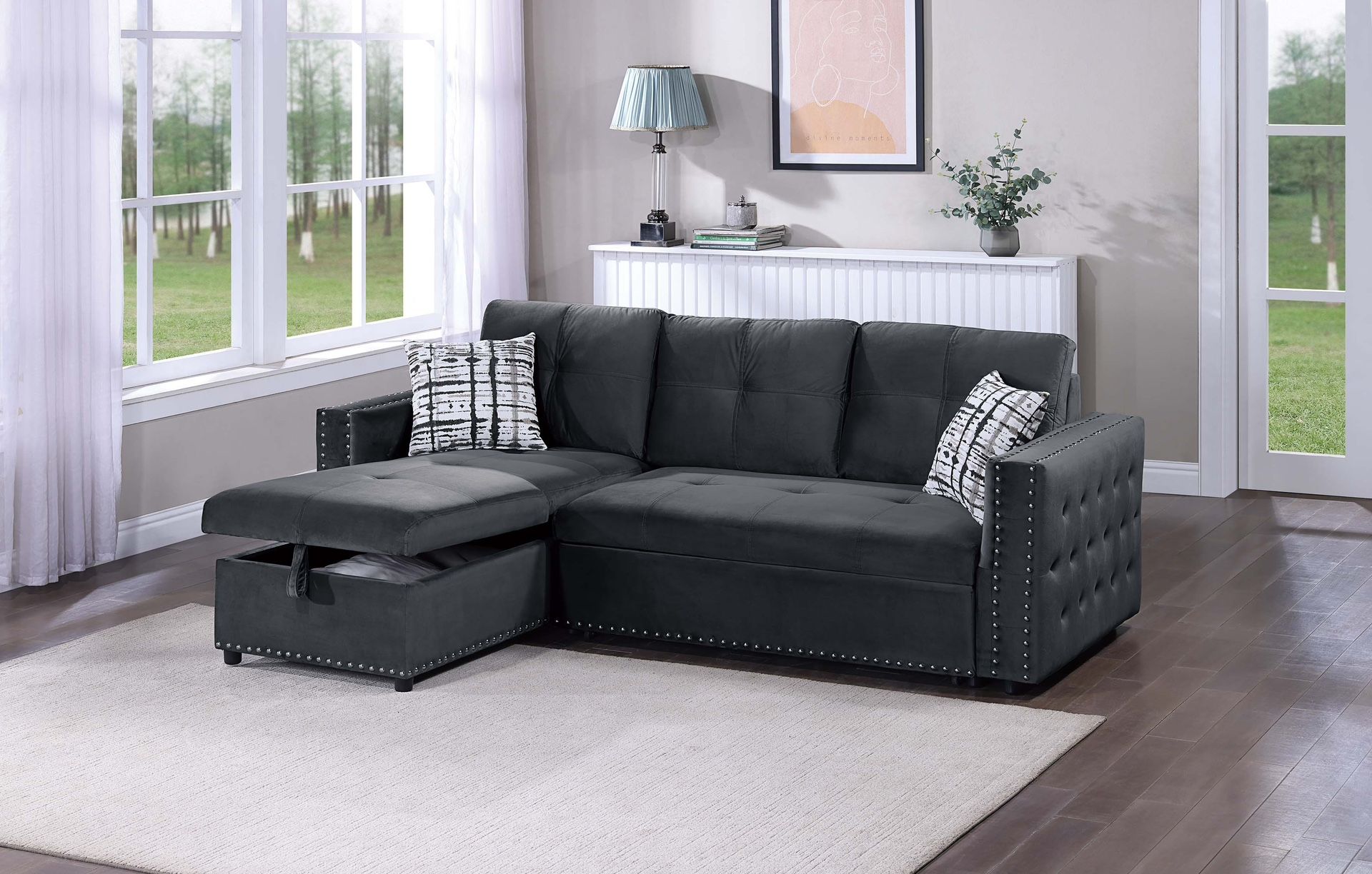 Brand New In Box Sectional Sleeper With Storage