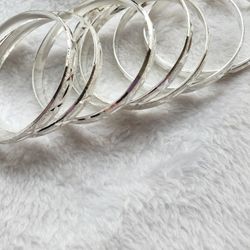 Sterling Silver Plated Bangles Semanario For Girls