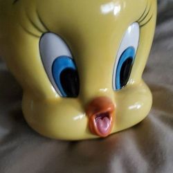 Rare 1995 Applause Warner Brothers Tweety Bird 3d Cup Mug