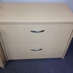 Maple Wood Laminate 2 Drawer Filing Cabinet 