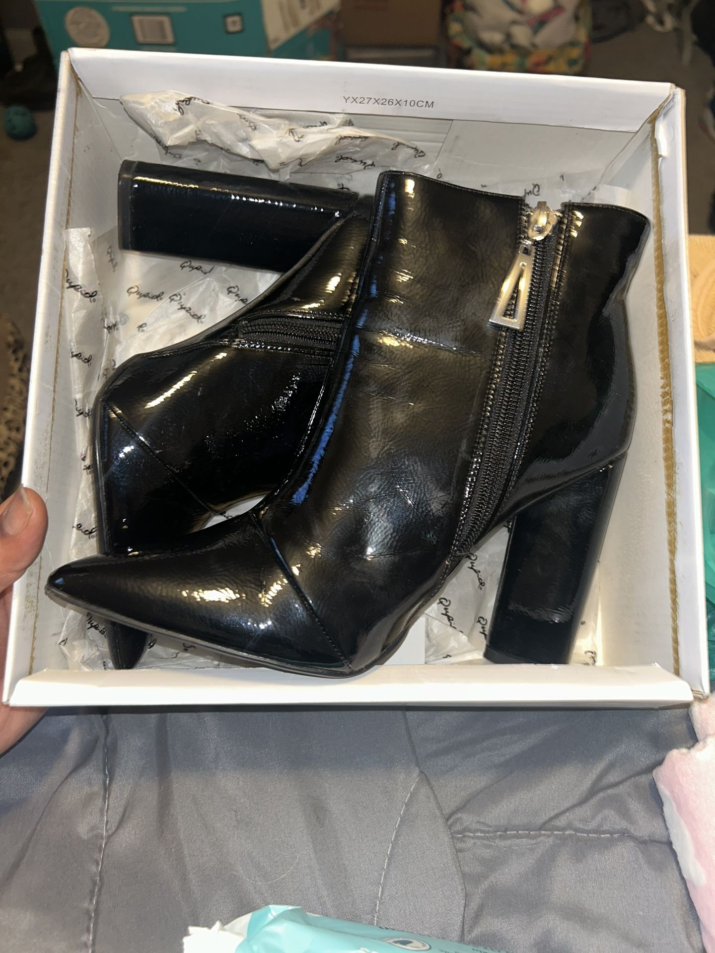 Black ankle heels