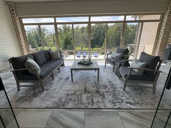 Distressed grey wood patio set
