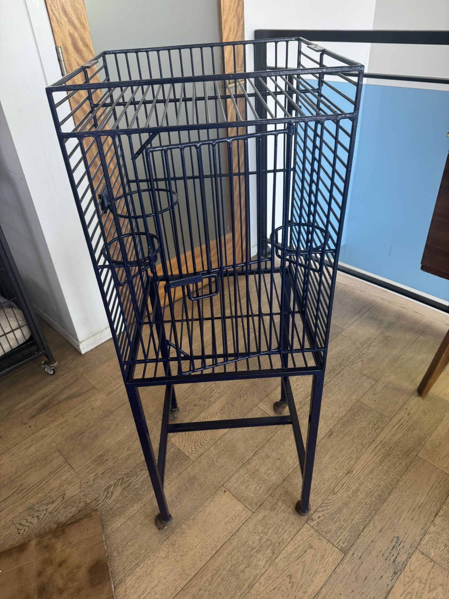 Blue Tall Vintage Bird Cage