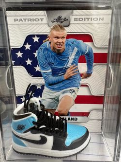 Leaf Patriot Edition Erling Haaland Shadow Box with Mini Color Match Card Set