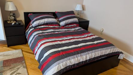 Ikia bed full size with matching nightstands