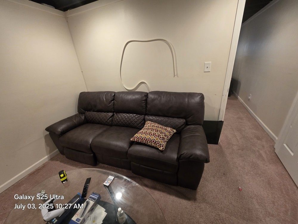 Brown Leather Reclining SOFA