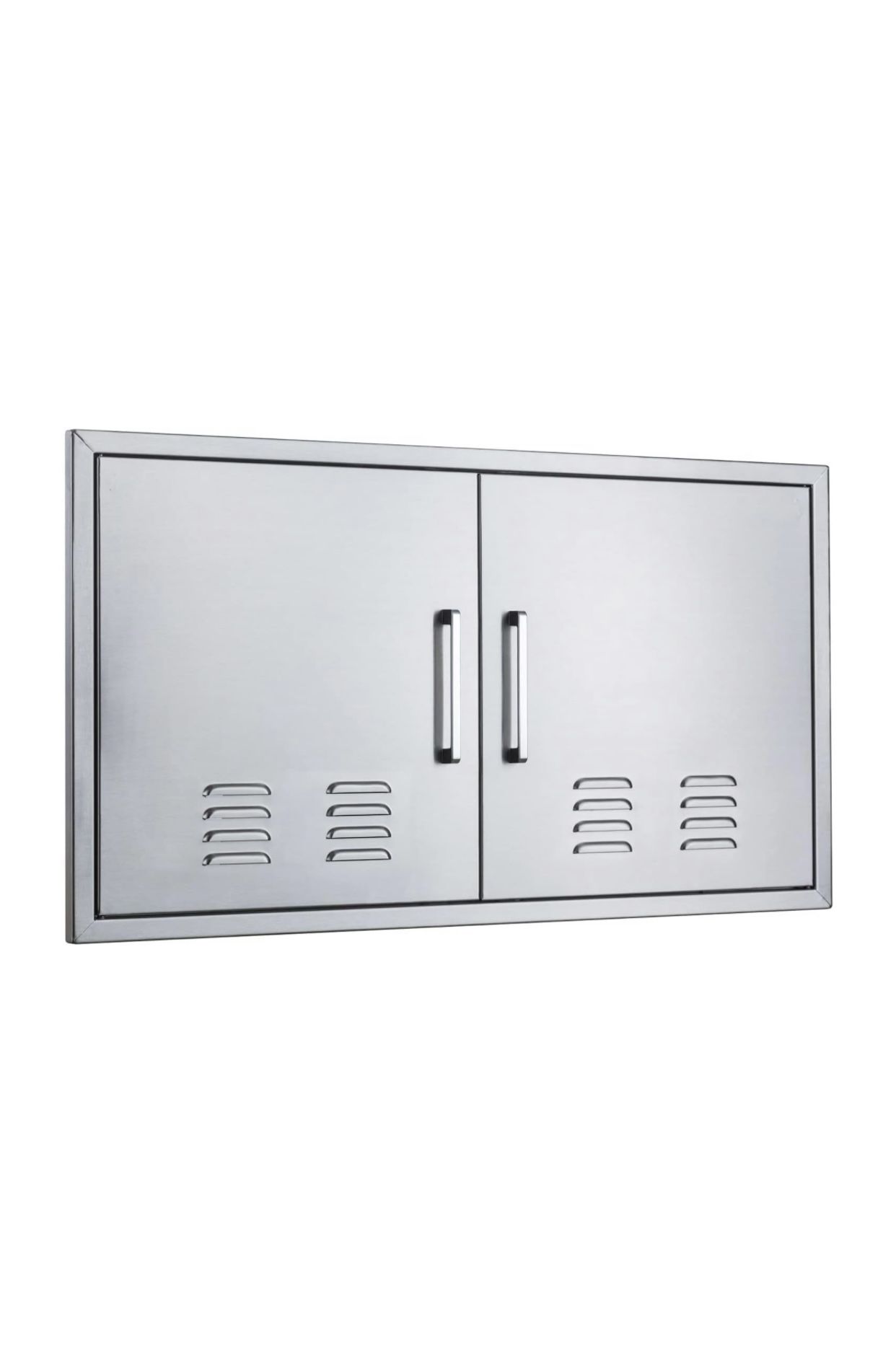 Vented Outdoor Kitchen Doors-42"W x 21"H-Stainless Steel BBQ Double Access Door,Flush Mount for Outdoor Kitchen and BBQ Island