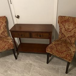 Entryway Console Table And Chair Set Like New