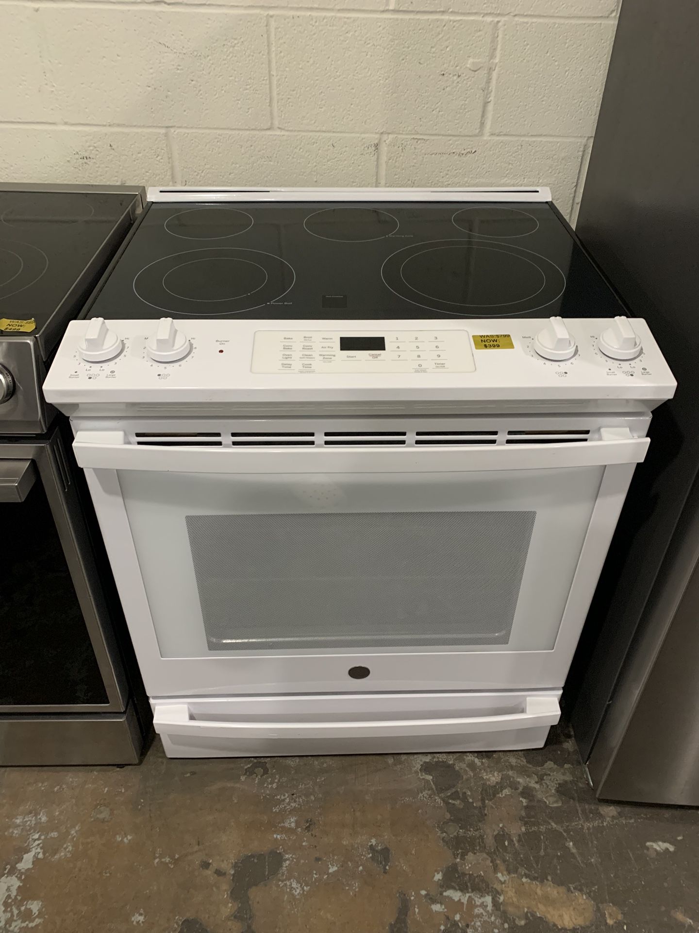 Ge White Slide In Glass Top Stove 