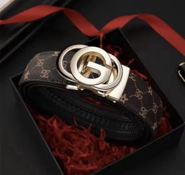Men belt Genuine Leather Belt Metal Alloy Automatic Buckle Brand Luxury Design