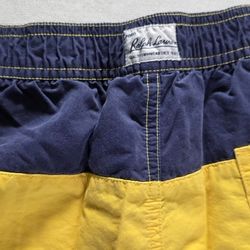 Polo  Ralph Lauren  Bathing Suit.  Size Boys Small.  Color Gold Yellow and Navy Blue