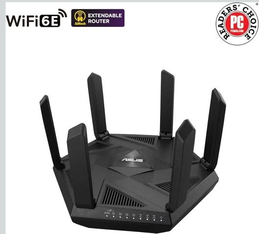ASUS RT-AXE7800 Tri-band WiFi 6E (802.11ax) Router, 6GHz Band,