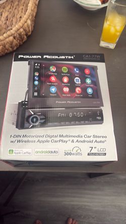 Power Acoustik CA1-77W | 7 Inch Flip Out Car Stereo with Wireless Apple CarPlay & Android Auto, Single DIN Touchscreen Bluetooth Car Radio, Backup Cam