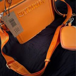 Steve Madden Bevelyn Orange Satchel Crossbody Purse Tik Tok Bag