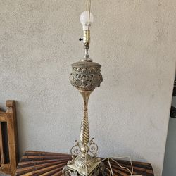 Antique Lamp From Converted 19thC Oil Lamp