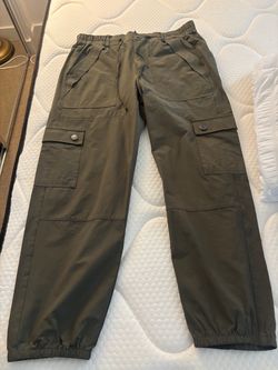 Olive Green Cargo Jogger Pants