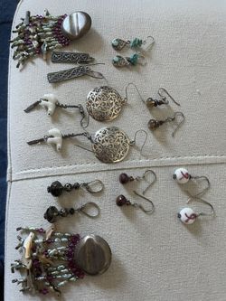 Vintage 924 Sterling Silver Assorted Earrings 
