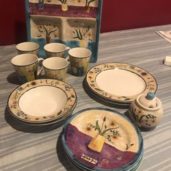 Sakura by by oneida floral applique 15 Piece Vintage Set