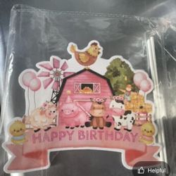 Farm Party Theme Paper Cupcake Toppers