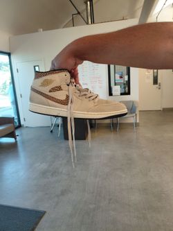 Air Jordan 1 Mid Tan Elephant Print Sneaker