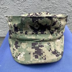 US Navy Working Type III Digital Woodland Camo 7-3/4 CPO Uniform Cap OR TRADE 
