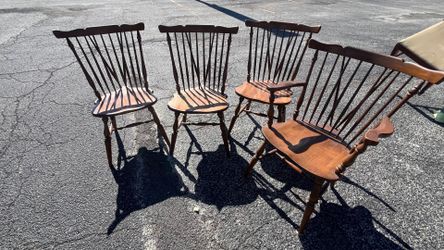 Four spindle back chairs