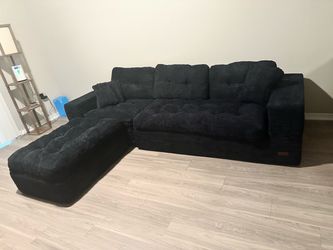 Black 4 seater Cloud Couch w/ ottoman