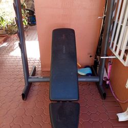 Weider Pro Adjustable Bench & Rack For Bench, Squats & Full Body Workout 