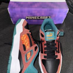 PUMA Slipstream x Minecraft Low Nether Sneakers Size 5 Kids Youth Boys 