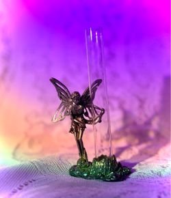 Vintage 1992 Metzke Pewter Fairy Bud Vase with Glass Tube