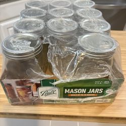 Eleven Mason Jars- 12 Quart (32 Oz)