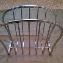 Nice & Shiny! Chrome Footed Magazine Rack  - 14" W  X 10"L  X  5"Depth