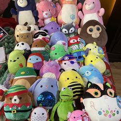 Stuffed Animals (Squishmallows, Nightmare Before Christmas, Boba, Kermit the Frog)