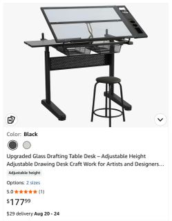 Glass drafting table desk