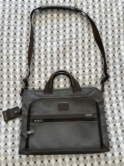 Tumi Alpha 2 Slim Deluxe Portfolio Briefcase Anthracite/Grey