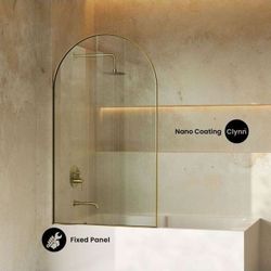 Swiss Madison Porte 34 x 58 Framed Fixed 3/8 in. (10mm) Clear Tempered Glass Tub Door