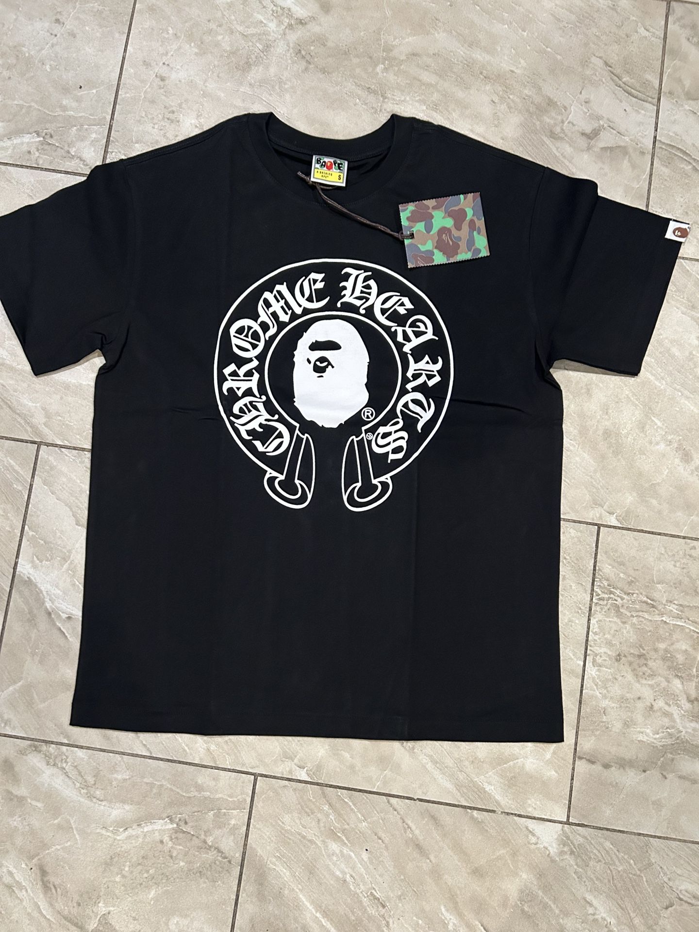 black bape x chrome hearts tee
