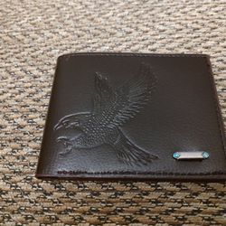 EAGLES LEATHER WALLET.  DARK BROWN.  NEW. PICKUP ONLY