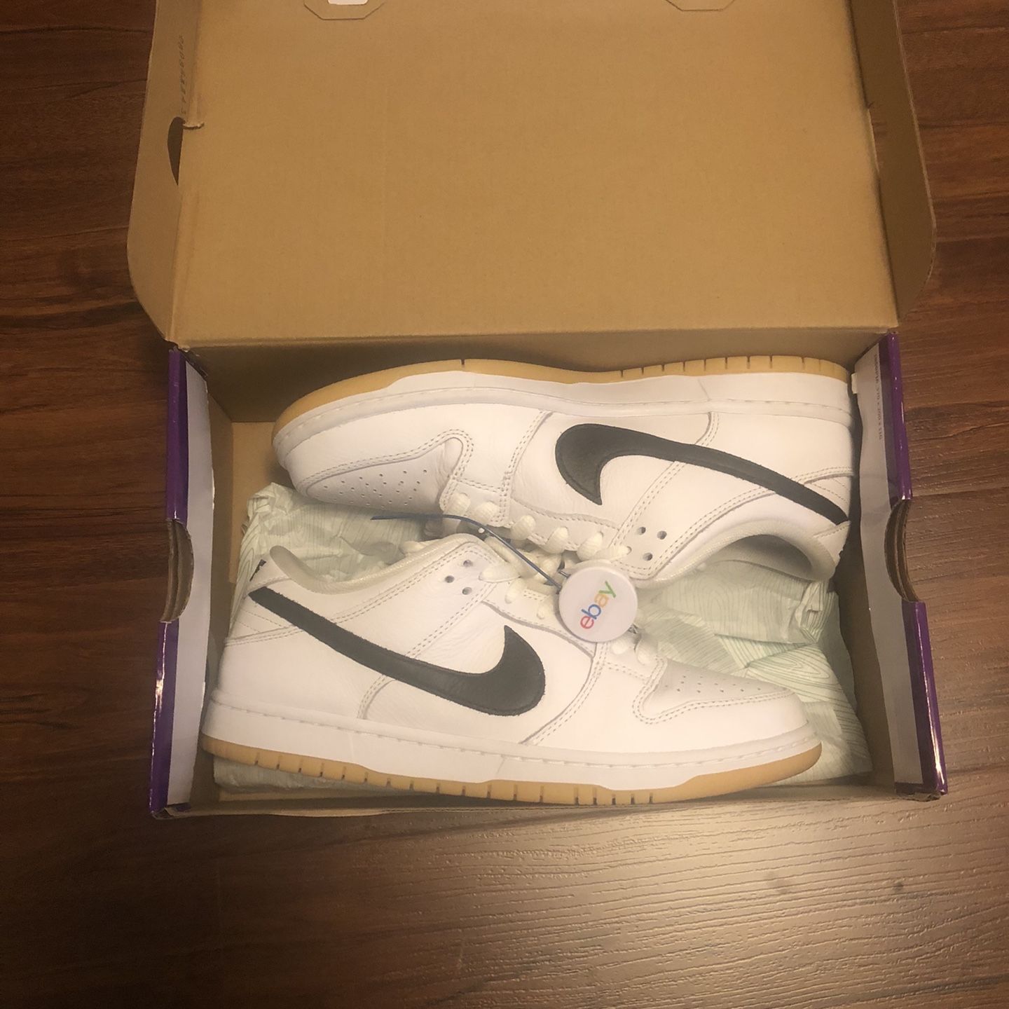 Nike SB Dunk Low White And Gum Brown
