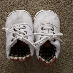 LoyisViDion Toddler Shoes Newborn Baby Girl Boys Causal Shoes Anti-Slip Shoes Plaid Patchwork Sneakers Prewalker White 12-18