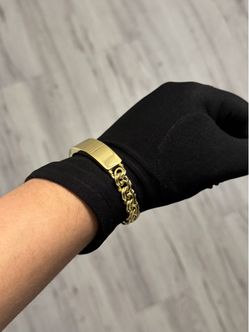 14K Gold filled chink link ID plate bracelet