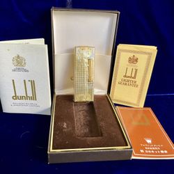Vintage Rollagas Gold New Sealed Old Stock Dunhill Lighter Full Set