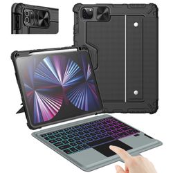Nillkin iPad Pro 11(1st/2nd/3rd/4th Gen) & iPad Air 5th/4th Generation Case with Keyboard, Magic Trackpad, Rugged Case with Detachable Keyboard, 7 Bac