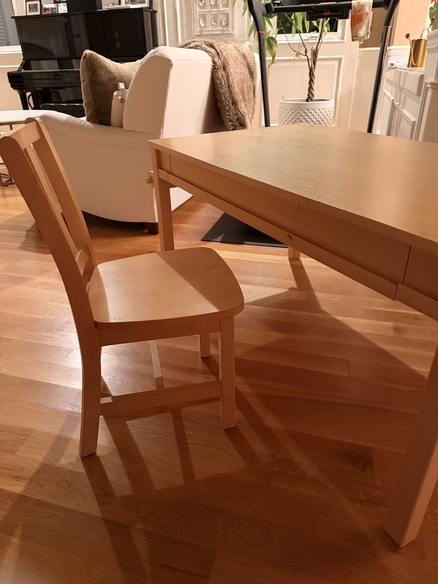 Pottery Barn Craft Table With Paper Roll Holder And Matching Chair  
