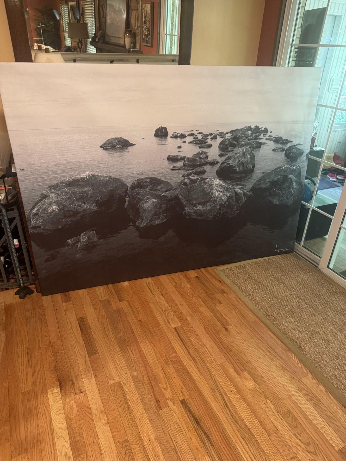 Large IKEA Rock Ocean Canvas Art (55 H x 79” W)